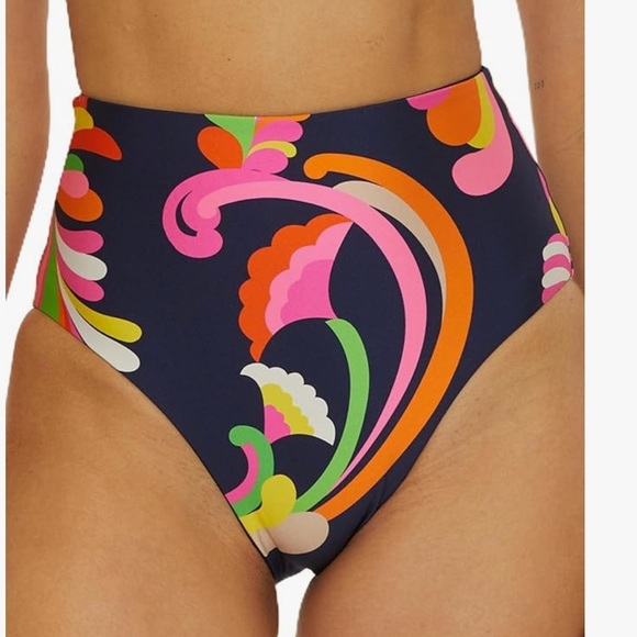 Trina Turk Women's Poolside High Waisted Bikini Bottom Only Size 8 - Picture 1 of 10